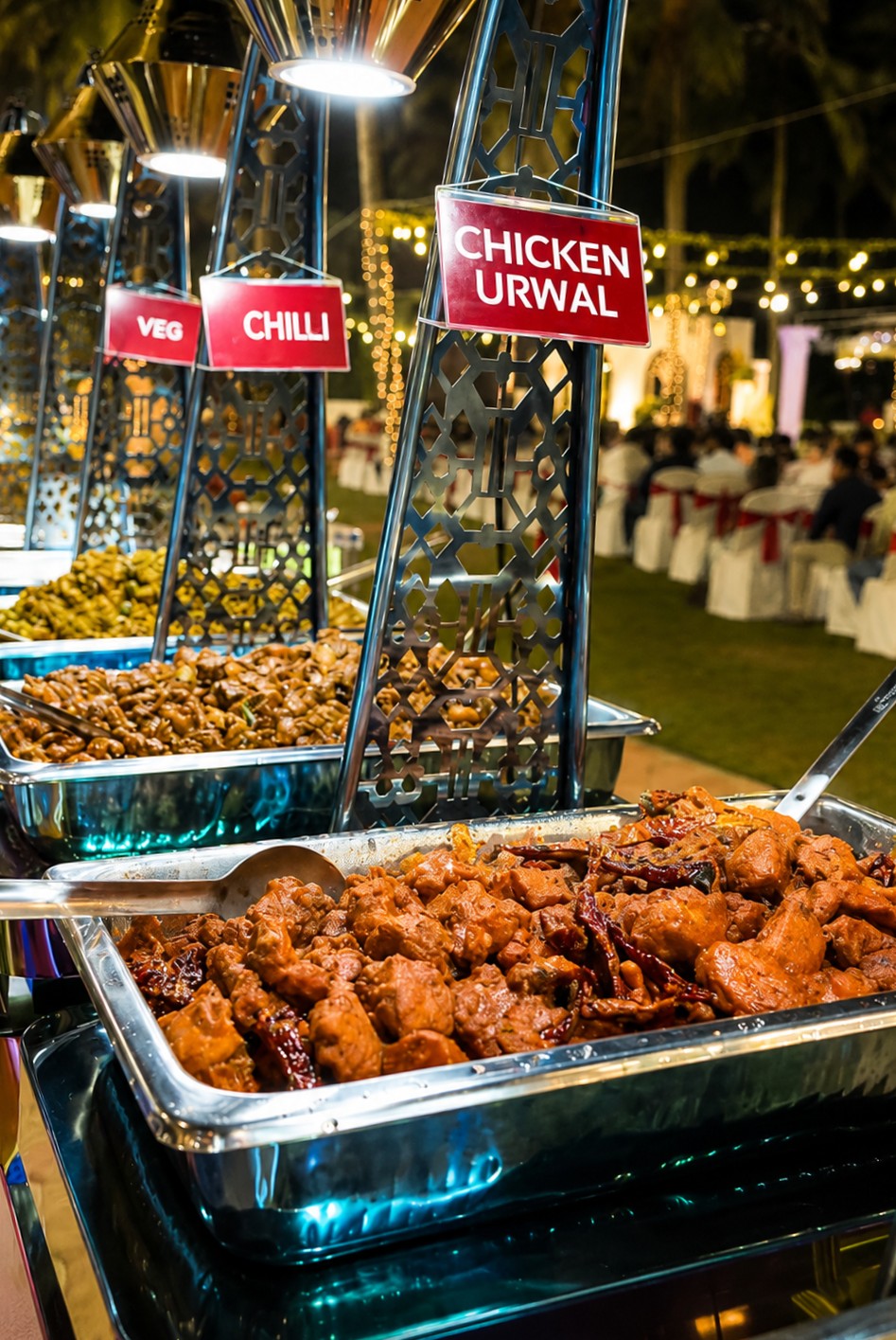 A beautifully arranged catering spread