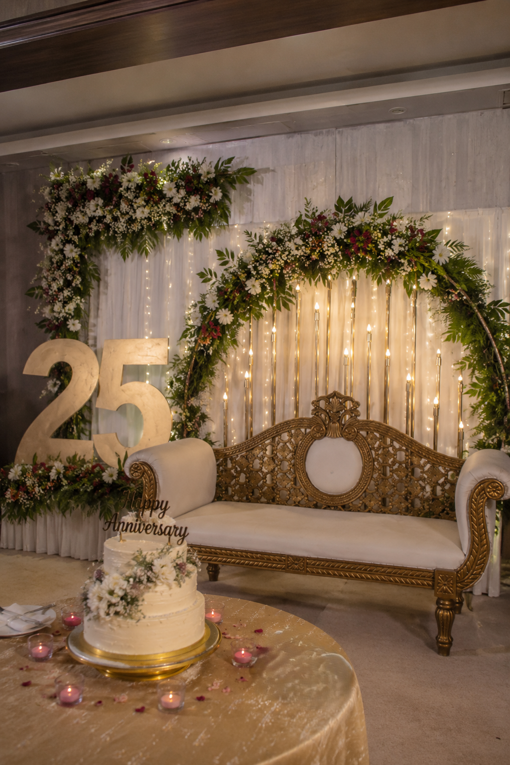 Anniversary candlelit table